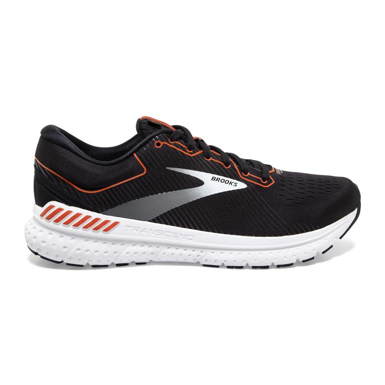 Brooks Transcend 7 Road Running Shoes - Men's - Black/Cherry Tomato/White (25861-BUSH)